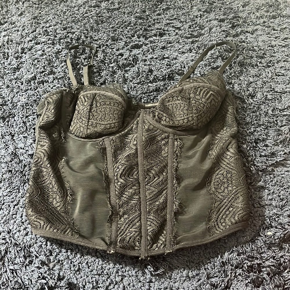 Black garage corset top